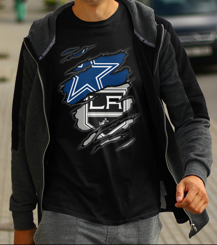 Cowboys Star Los Angeles Kings Logo Fusion T-Shirt