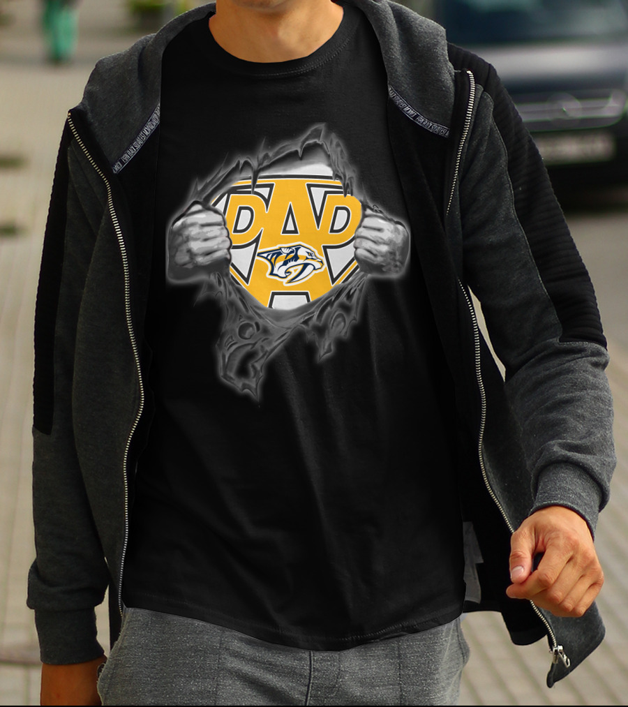 Nashville Predators Dad Superhero T-Shirt