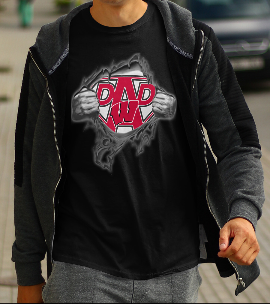 Wisconsin Badgers Dad Superhero T-Shirt