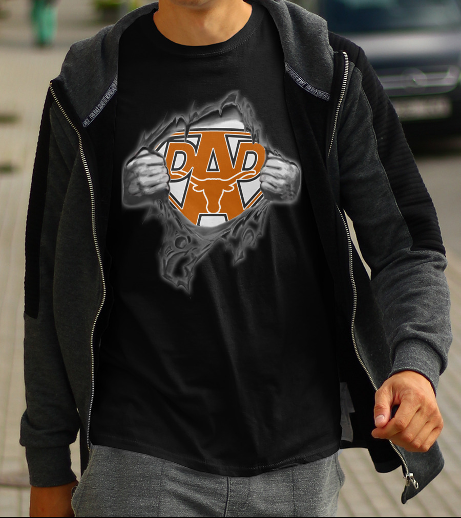 Texas Longhorns Dad Superhero T-Shirt
