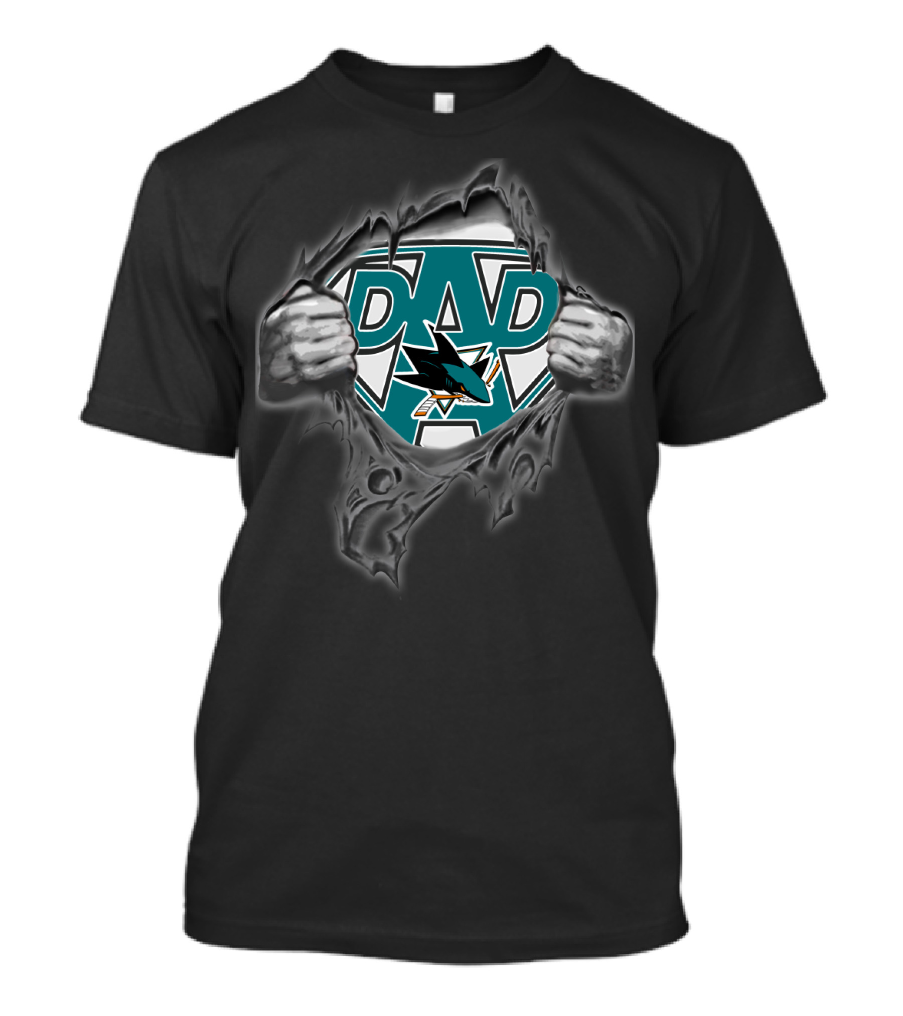 Jose Sharks Super Dad Logo DAD T-Shirt