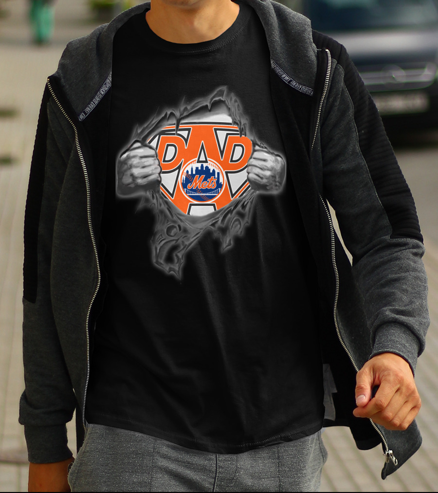 New York Mets Dad Superhero T-Shirt