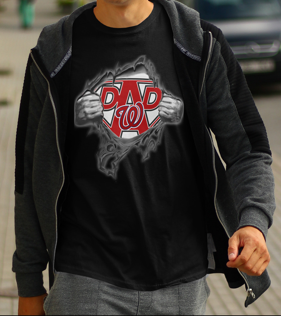 Washington Nationals Dad Superhero T-Shirt