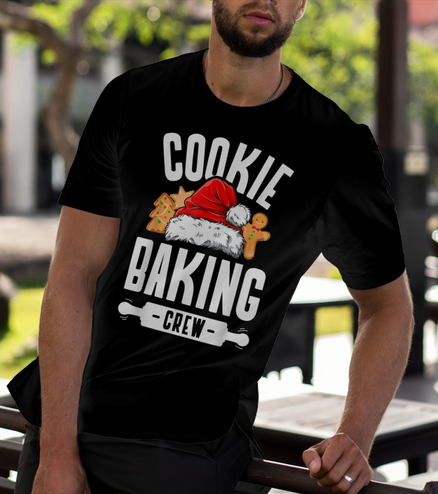 Cookie Baking Crew Christmas Santa Hat Gingerbread Family T-Shirt