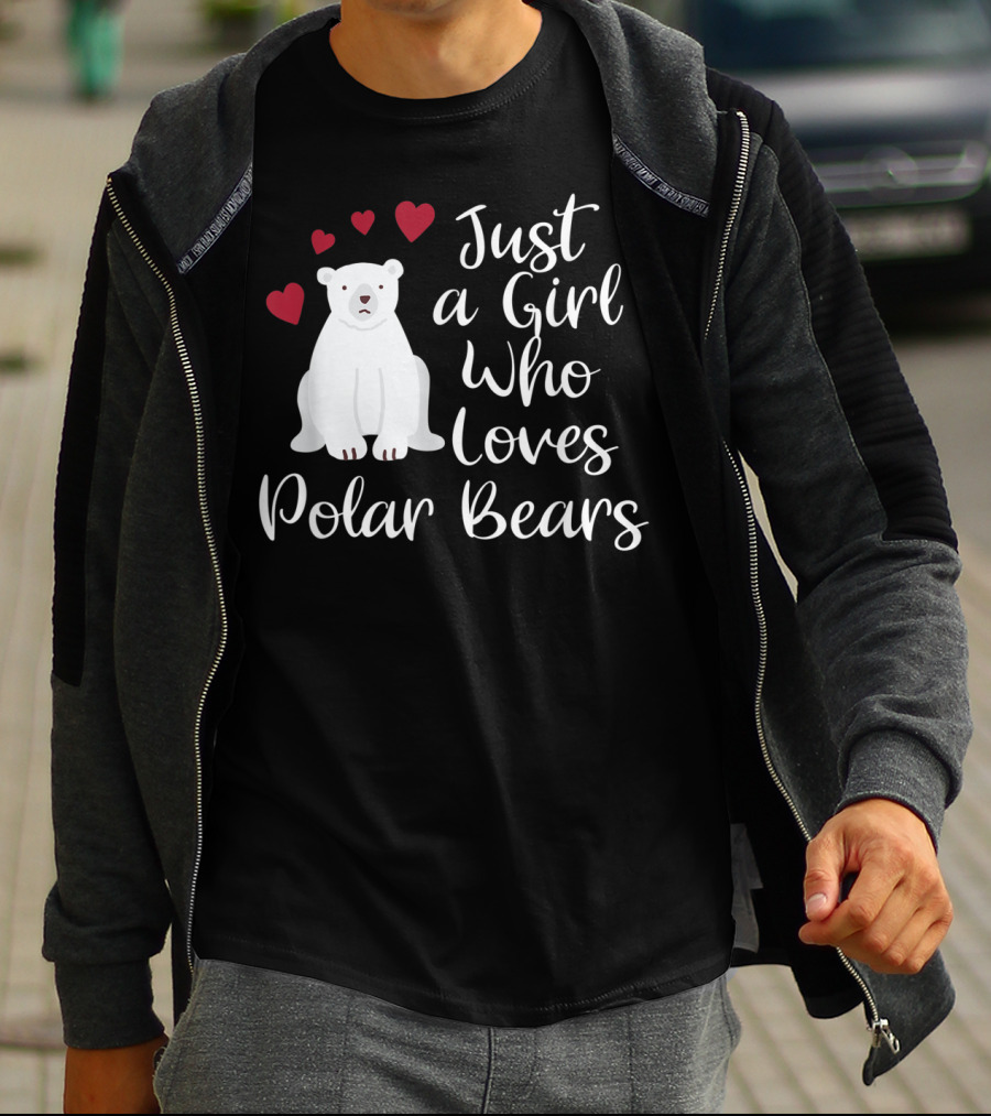 Just A Girl Who Loves Polar Bears Hearts Arctic T-Shirt