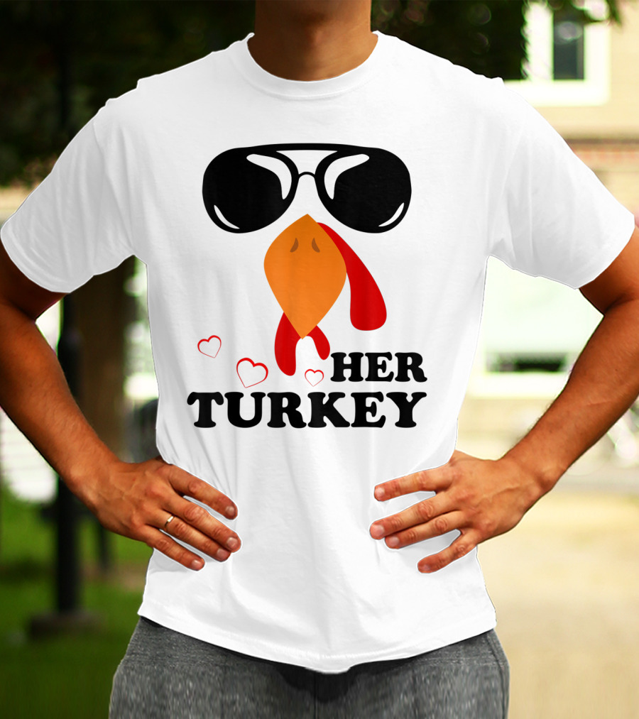 Her Turkey Funny Men's Matching Thanksgiving T-Shirt