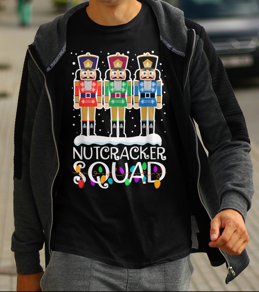 Nutcracker Squad Holiday Ballet Dance Christmas Lights T-Shirt