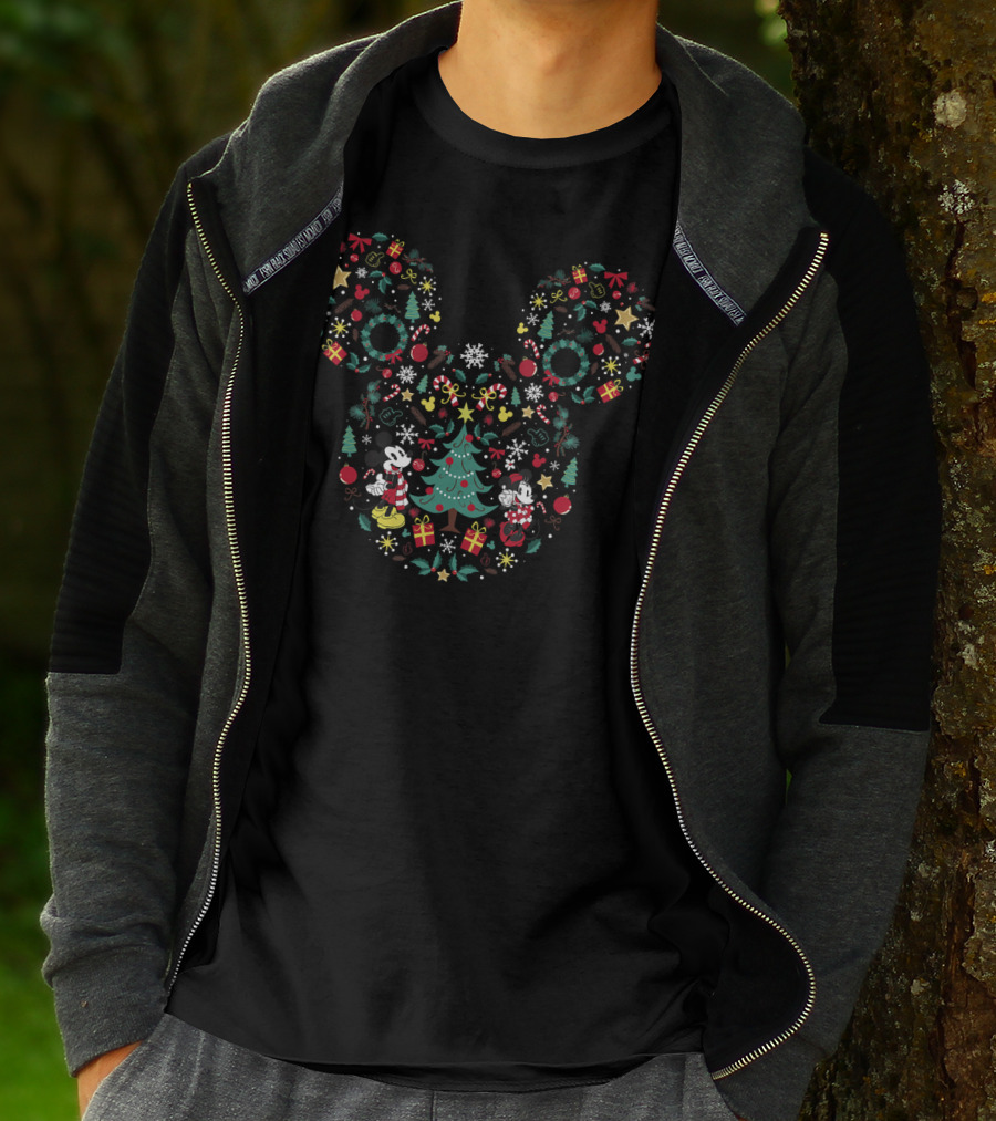 Disney Mickey And Minnie Christmas Holiday Decorations Mashup T-Shirt