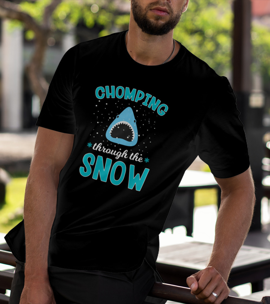 Chomping Through The Snow Shark Christmas T-Shirt