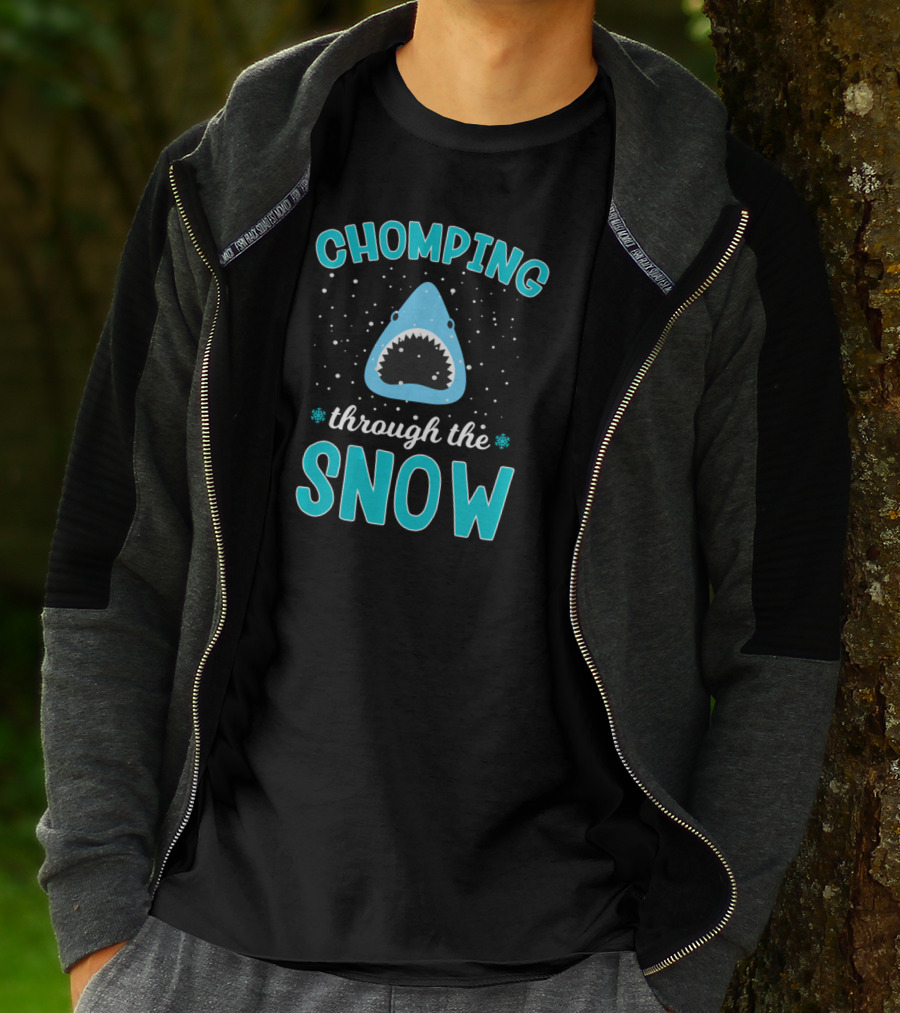 Chomping Through The Snow Shark Christmas T-Shirt