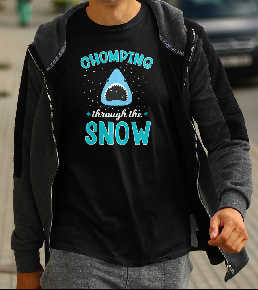 Chomping Through The Snow Shark Christmas T-Shirt