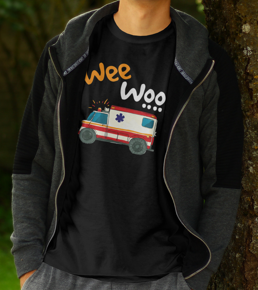 Wee Woo EMT Paramedic Ambulance Cartoon Emergency Vehicle T-Shirt