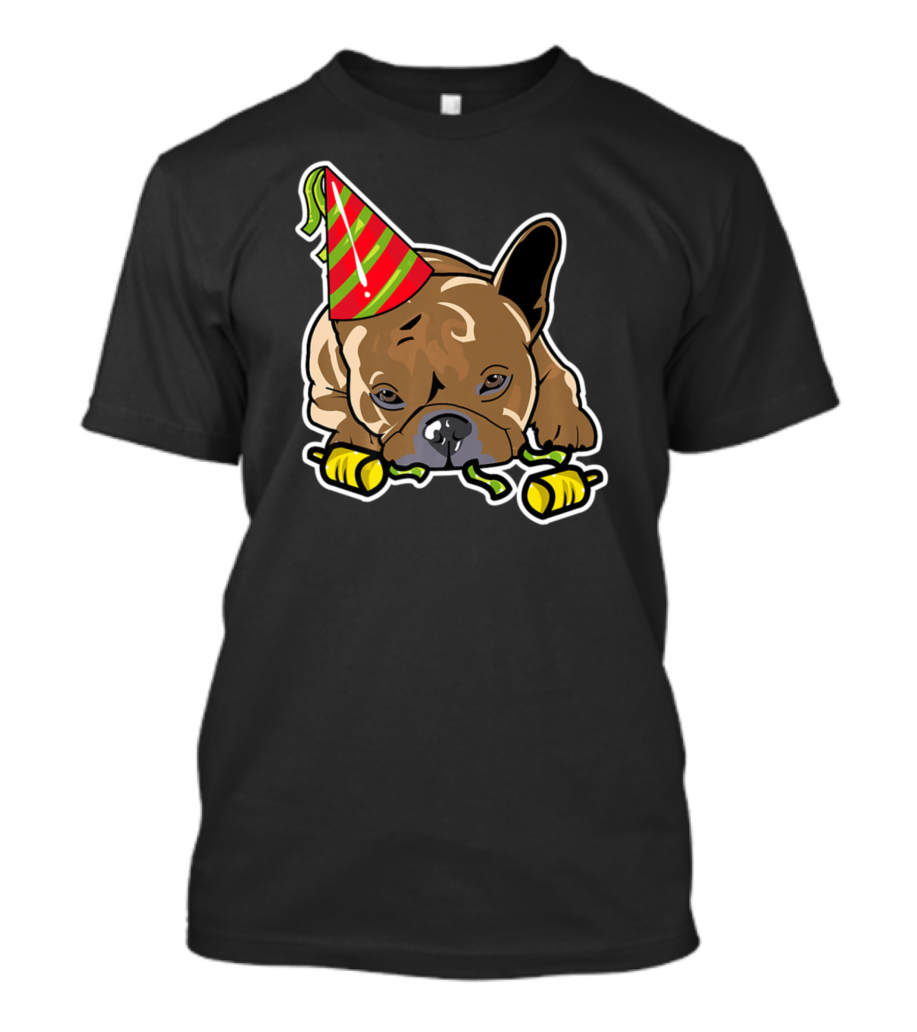 Eve French Bulldog Frenchie Happy New Year Party Hat T-Shirt