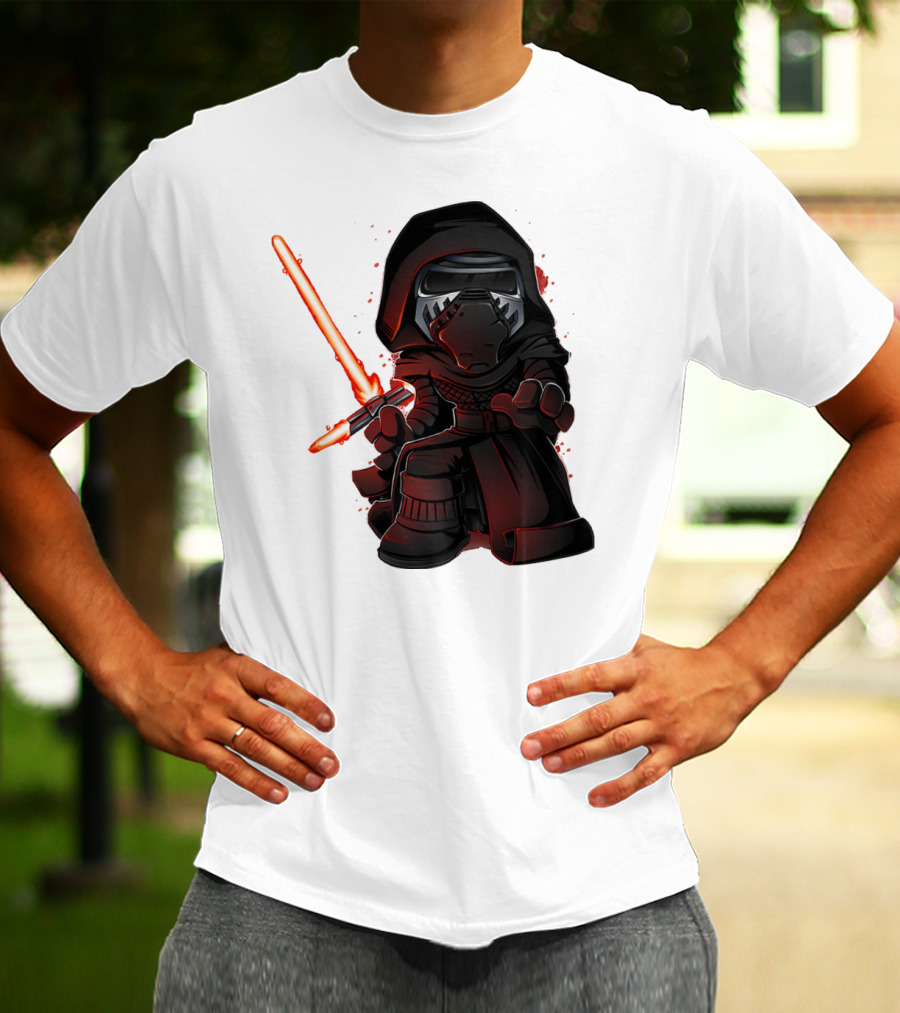 Kylo Ren Chibi With Red Lightsaber T-Shirt