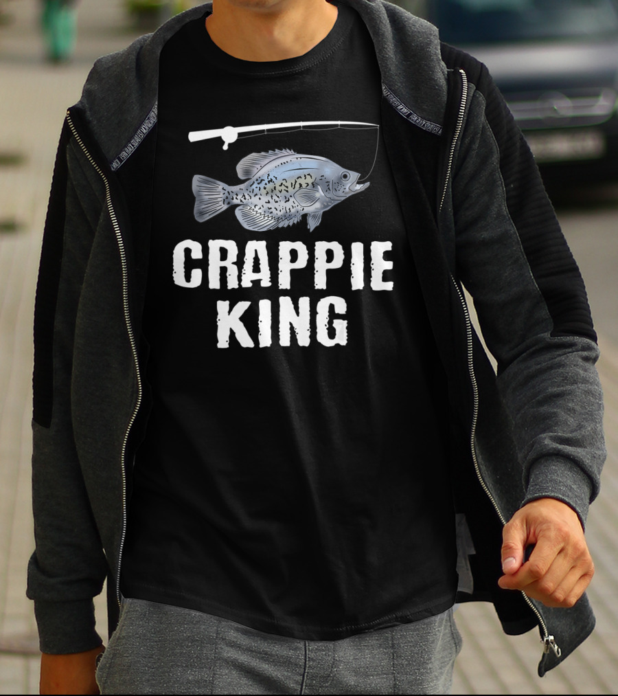 Crappie King Fishing Pan Fish With Fishing Rod T-Shirt