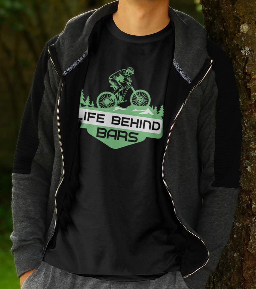 Life Behind Mountain Bike Bars Climbers T-Shirt
