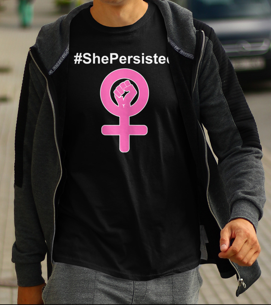 ShePersisted Feminist Symbol With Raised Fist Venus T-Shirt