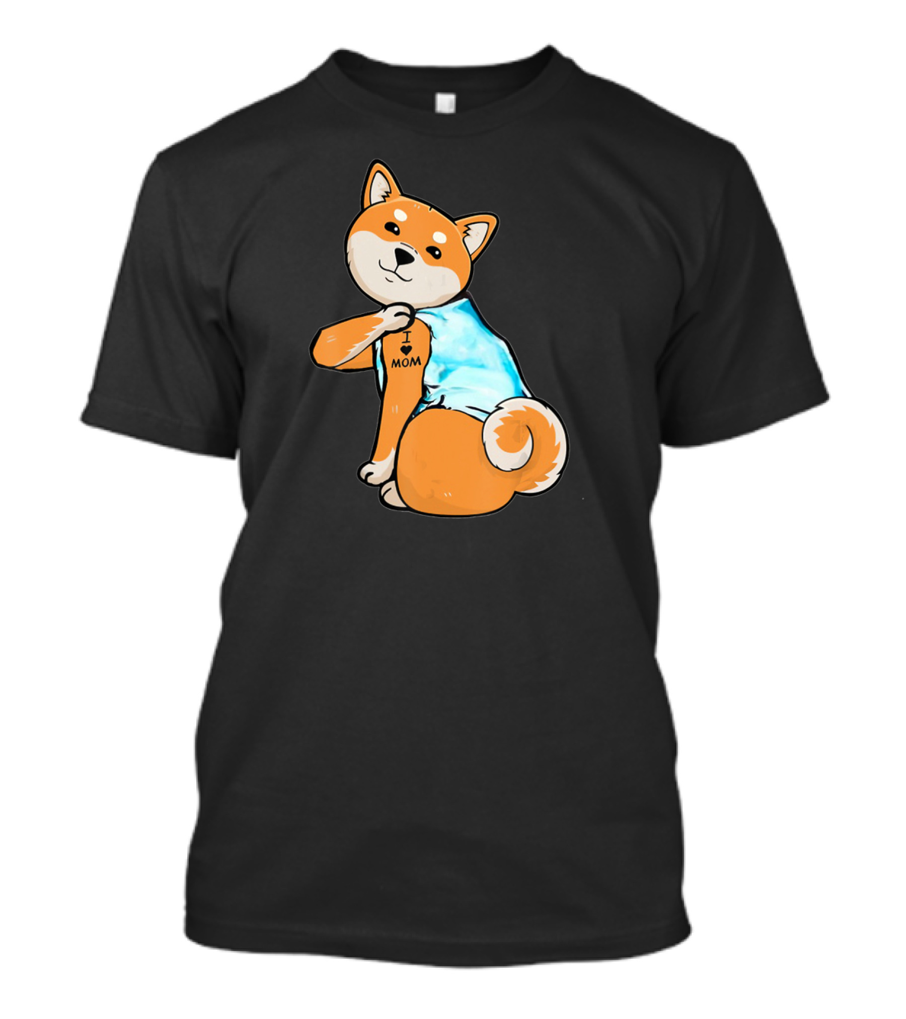 Shiba Tattoos I Love Mom T-Shirt