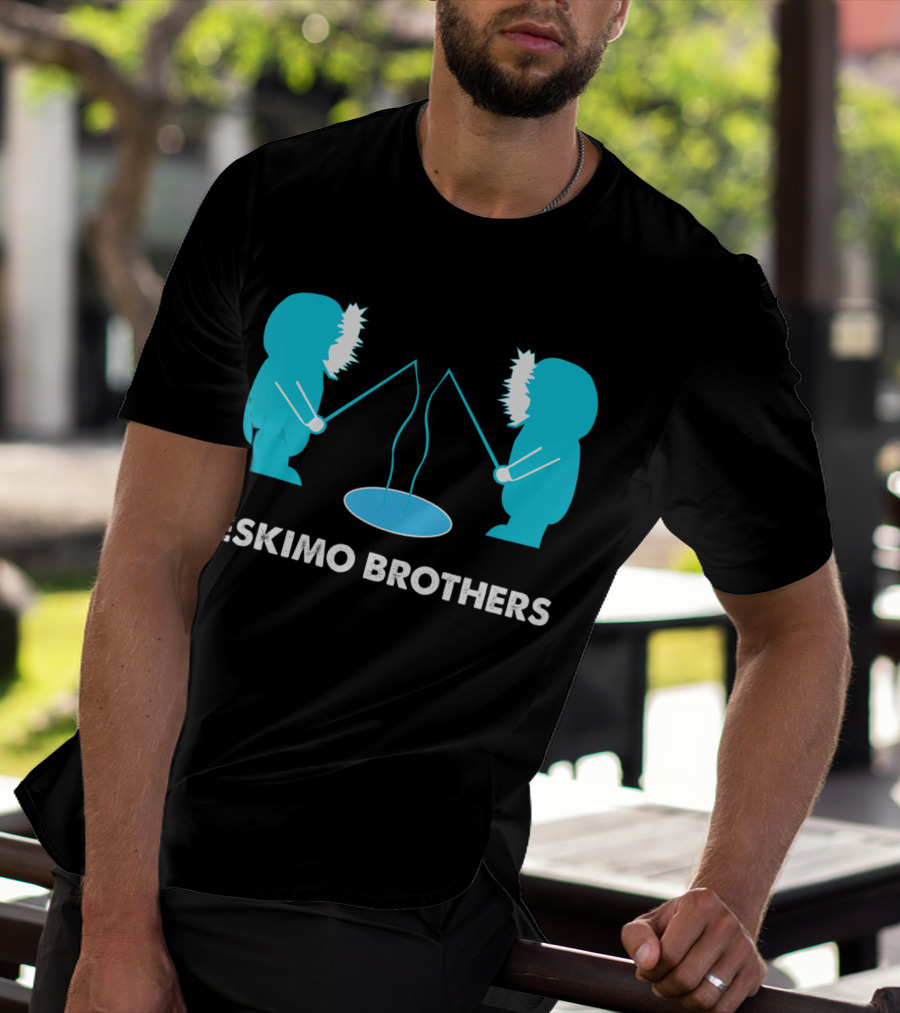 Eskimo Brothers Fishing Ice Hole Funny EBDB T-Shirt