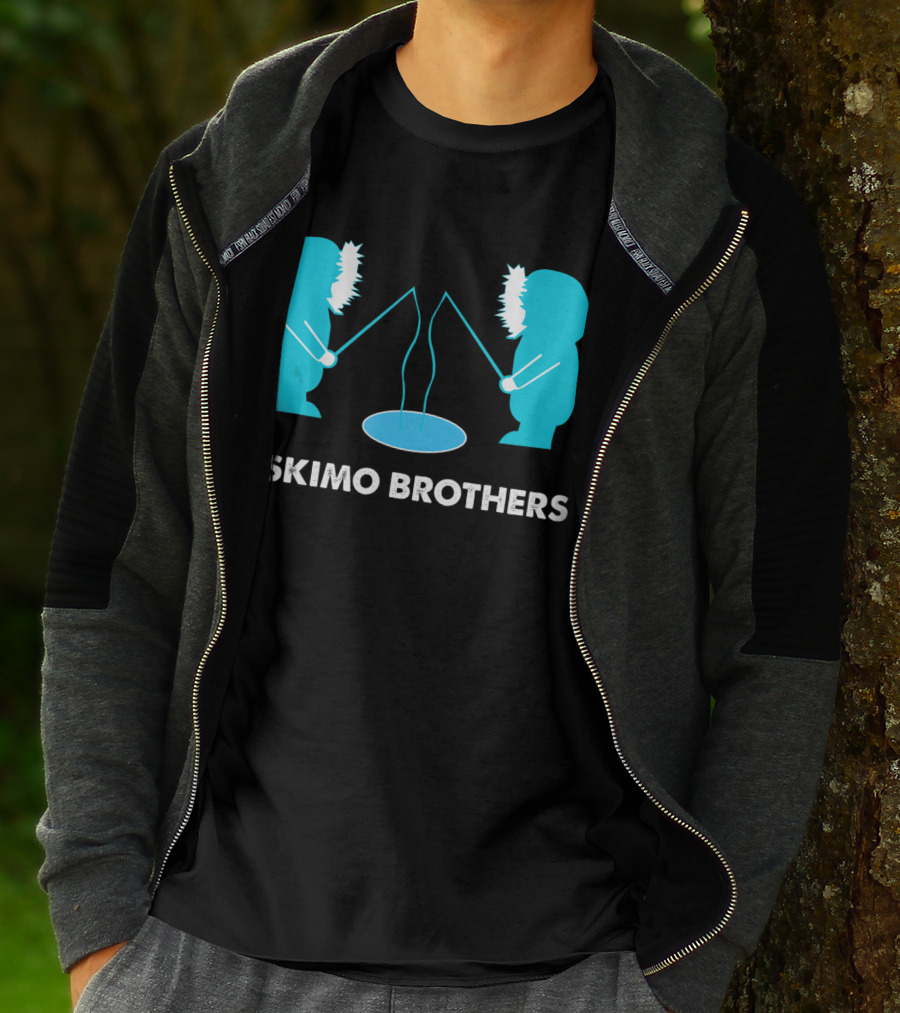 Eskimo Brothers Fishing Ice Hole Funny EBDB T-Shirt
