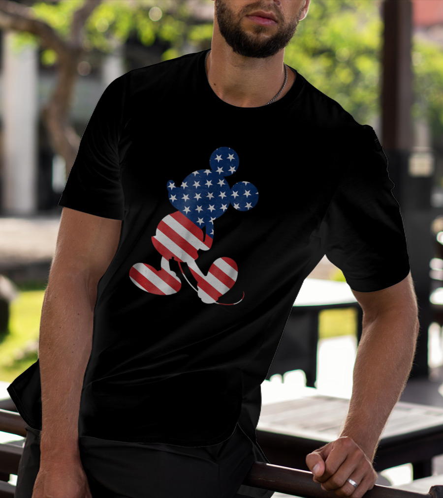 Mickey Mouse USA American Flag Disney T-Shirt
