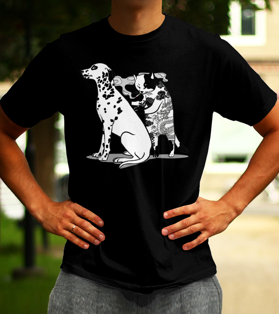 Cat And Dog Tattoo Humor For Tattoo Lover T-Shirt
