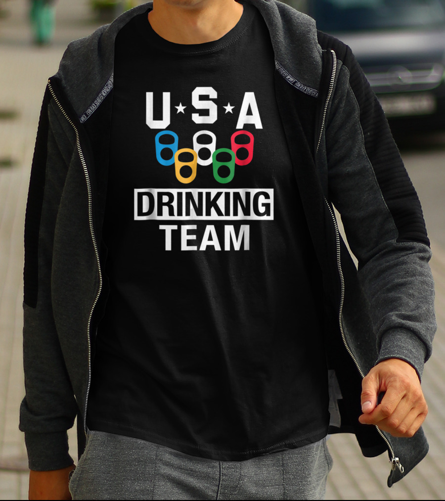USA Drinking Team Beer Party Rings Can T-Shirt