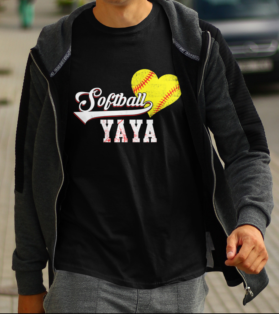 Softball Yaya Heart T-Shirt
