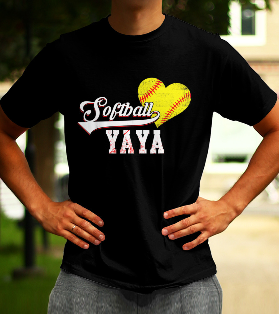 Softball Yaya Heart T-Shirt