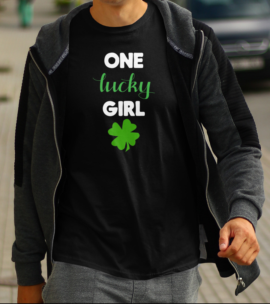 One Lucky Girl St Patrick's Day Shamrock T-Shirt