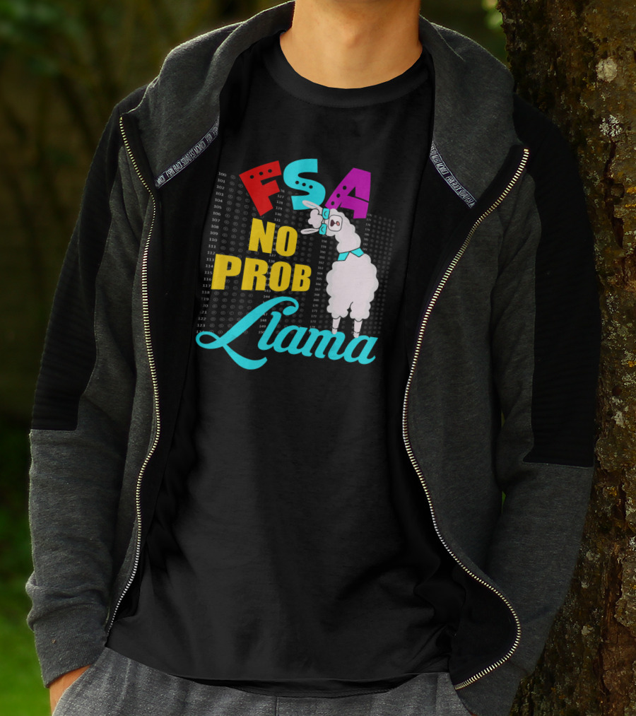 FSA No Prob Llama Teacher Bubble Sheet Fun T-Shirt