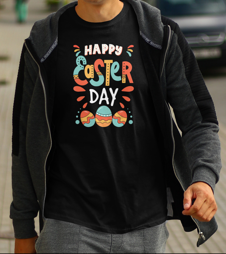 Happy Easter Day Colorful Bunny Egg T-Shirt