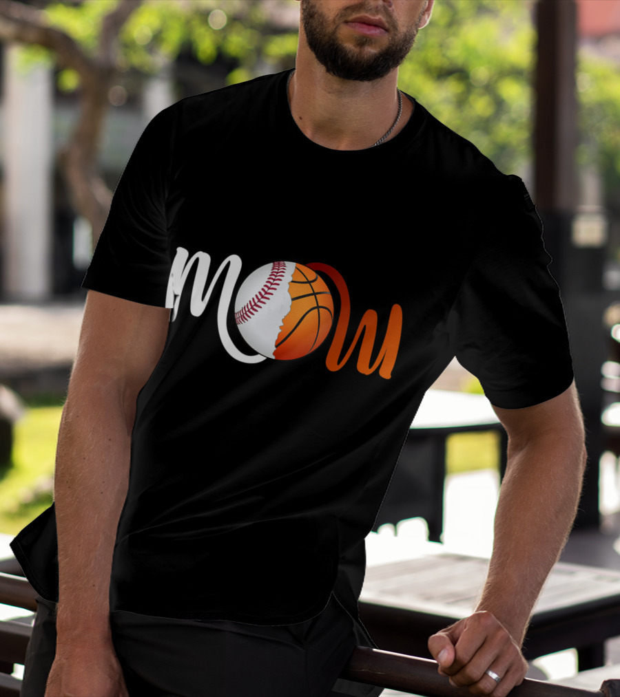 Mom Baseball Basketball Fusion T-Shirt