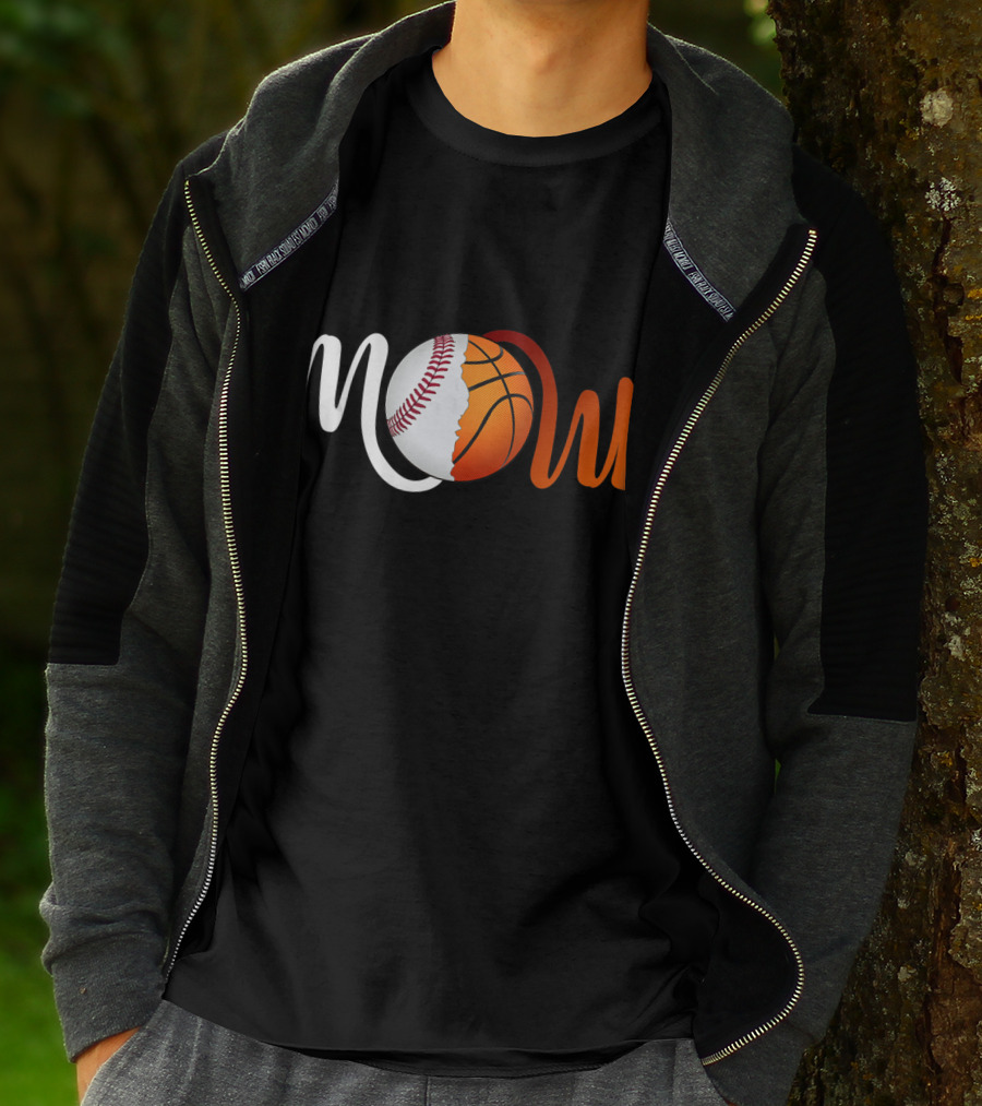 Mom Baseball Basketball Fusion T-Shirt
