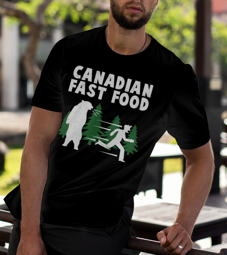 Canadian Fast Food Bear Chase Forest Adventure T-Shirt