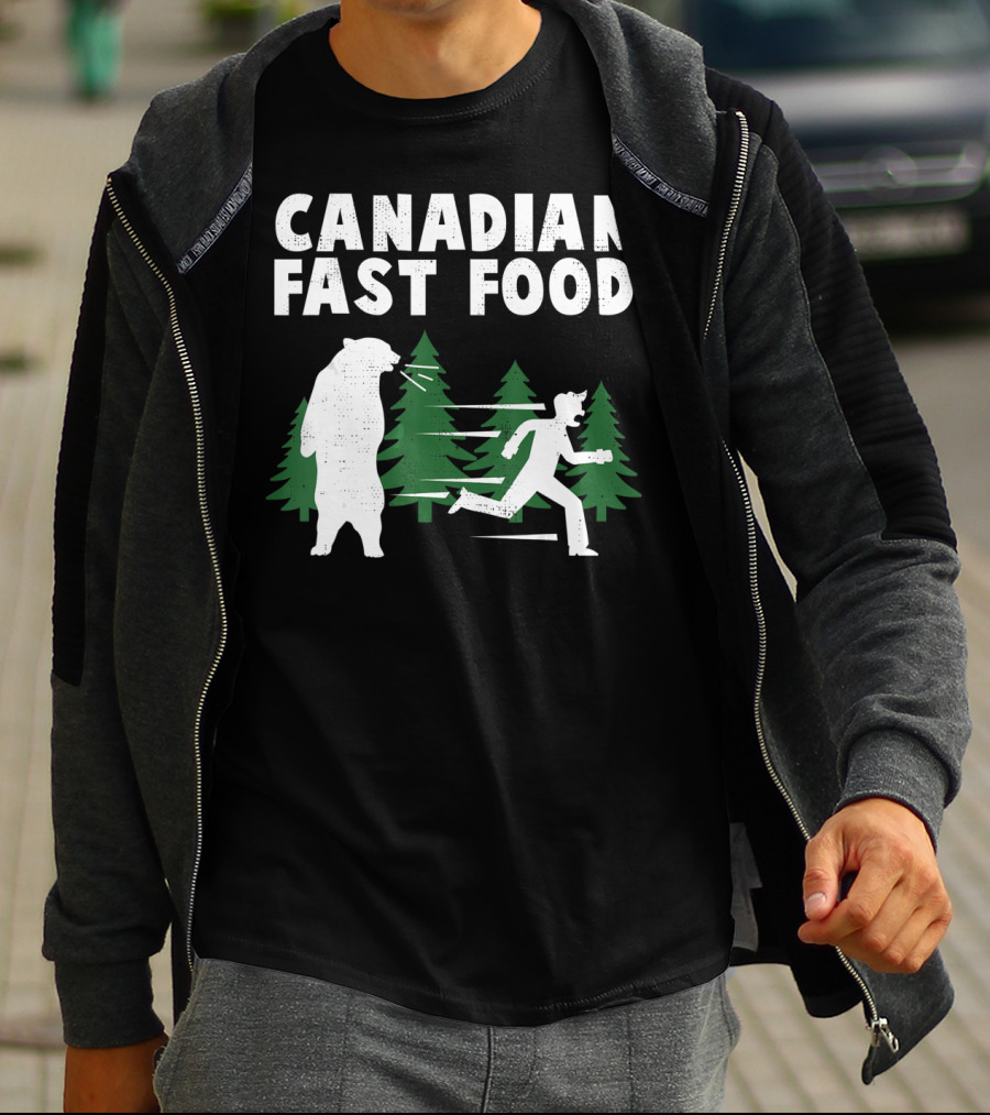 Canadian Fast Food Bear Chase Forest Adventure T-Shirt