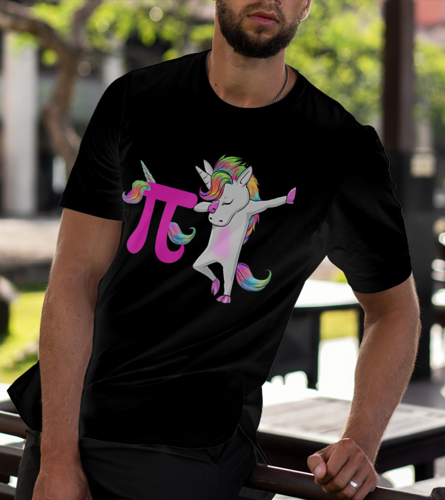 Happy Pi Day Unicorn Dabbing Math Rainbow Magic T-Shirt
