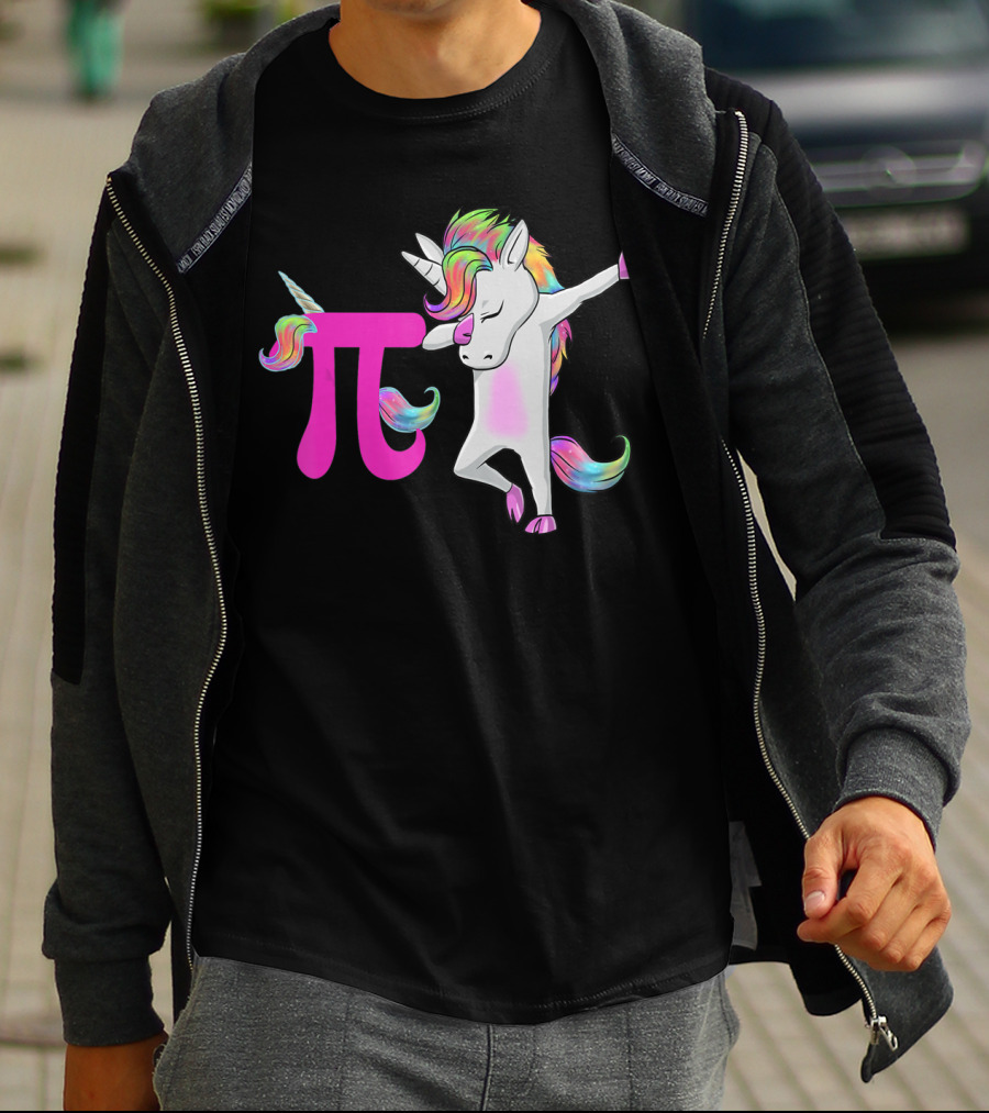 Happy Pi Day Unicorn Dabbing Math Rainbow Magic T-Shirt