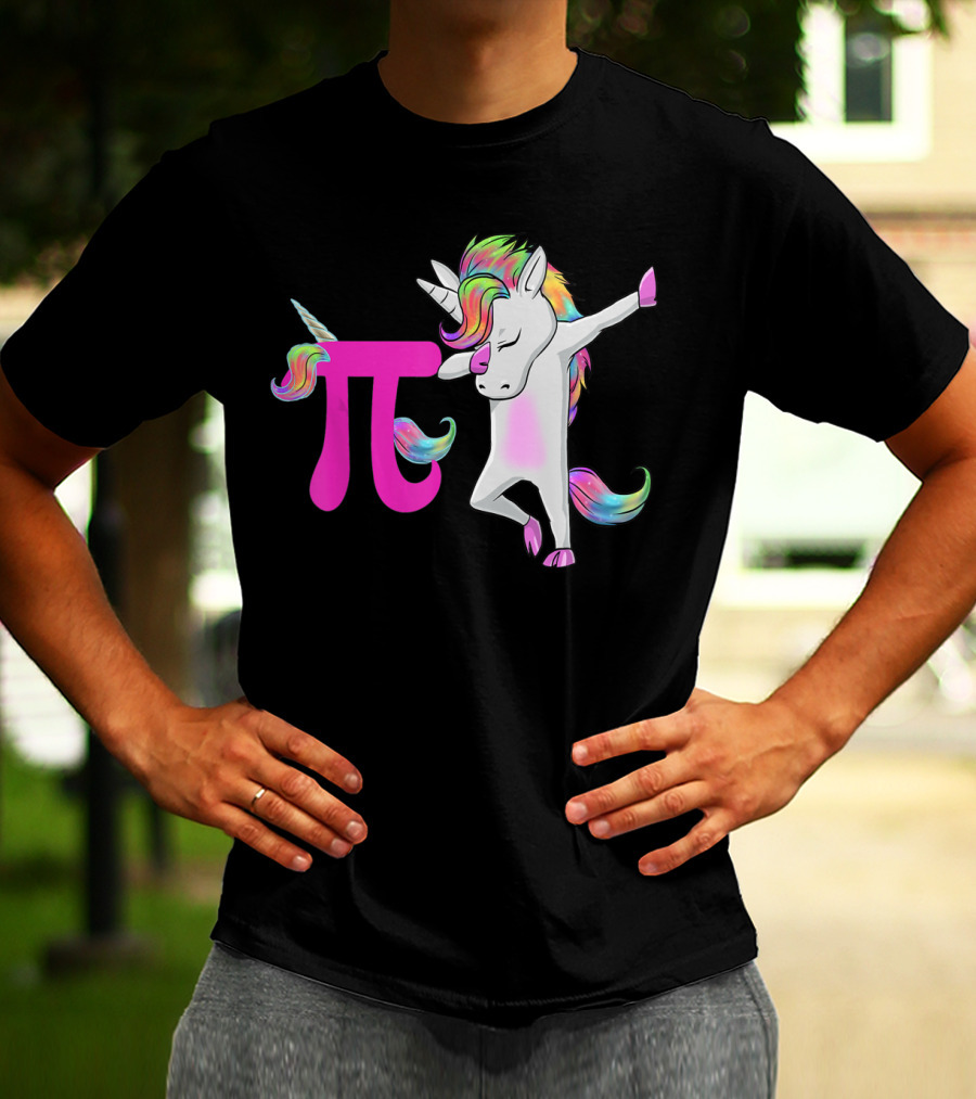 Happy Pi Day Unicorn Dabbing Math Rainbow Magic T-Shirt