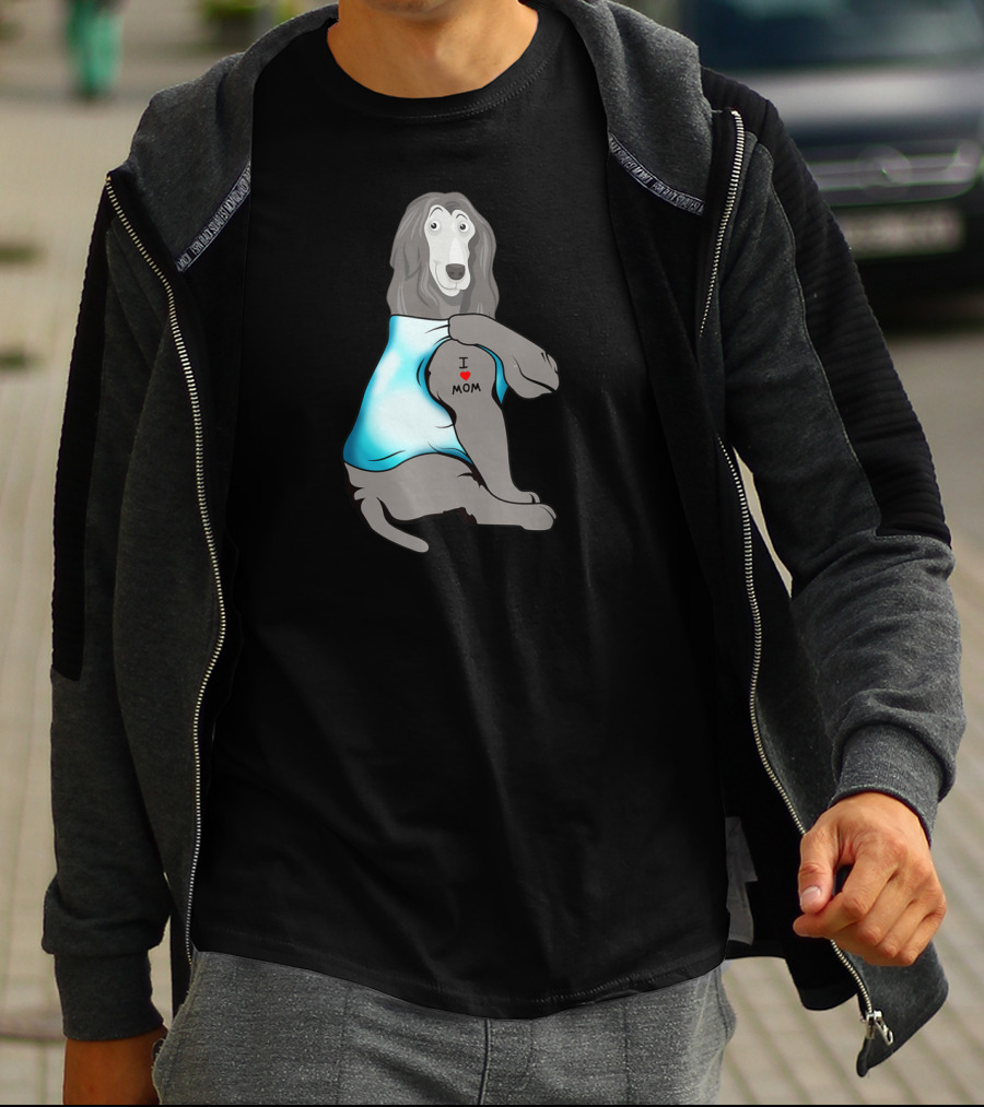 Afghan Hound Tattoo I Love Mom T-Shirt