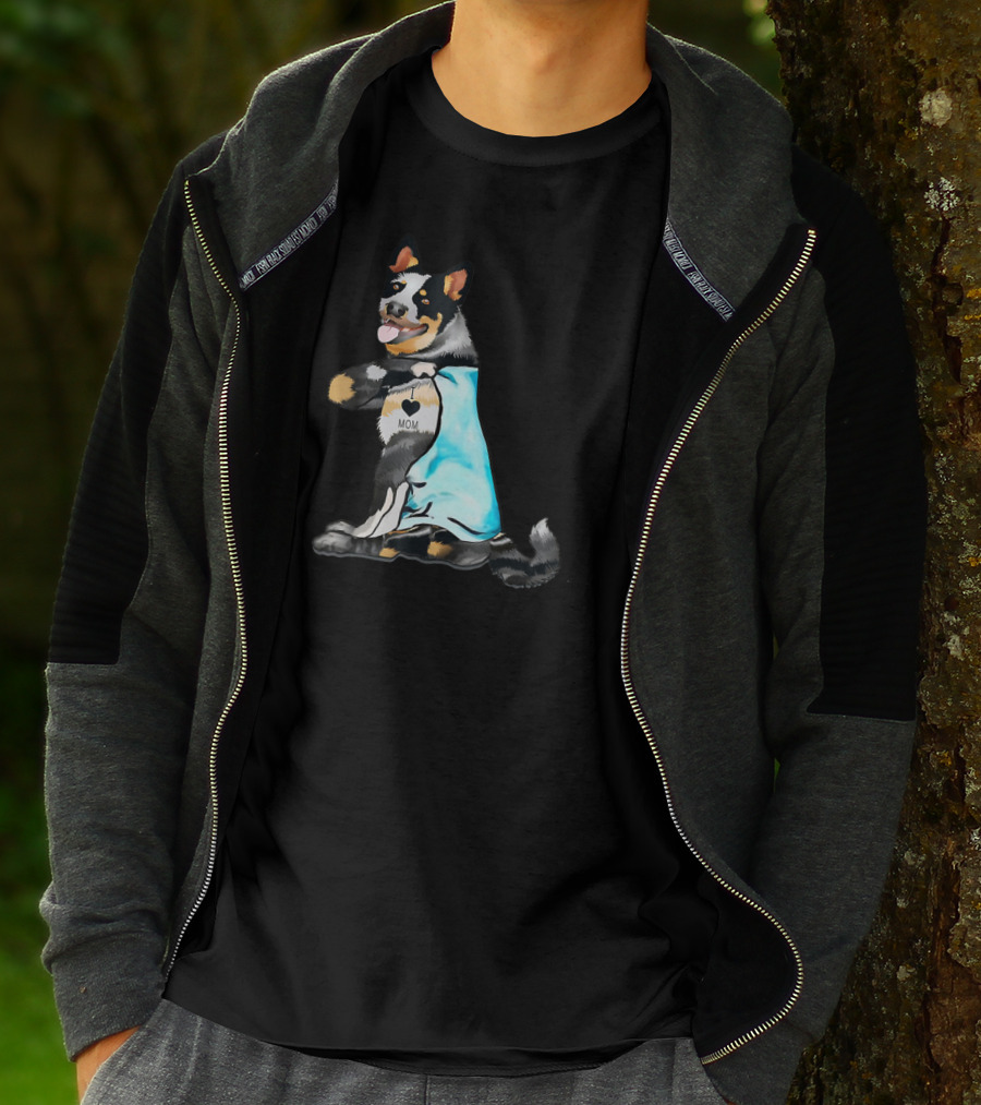 Australian Cattle Dog Tattoos I Love Mom T-Shirt