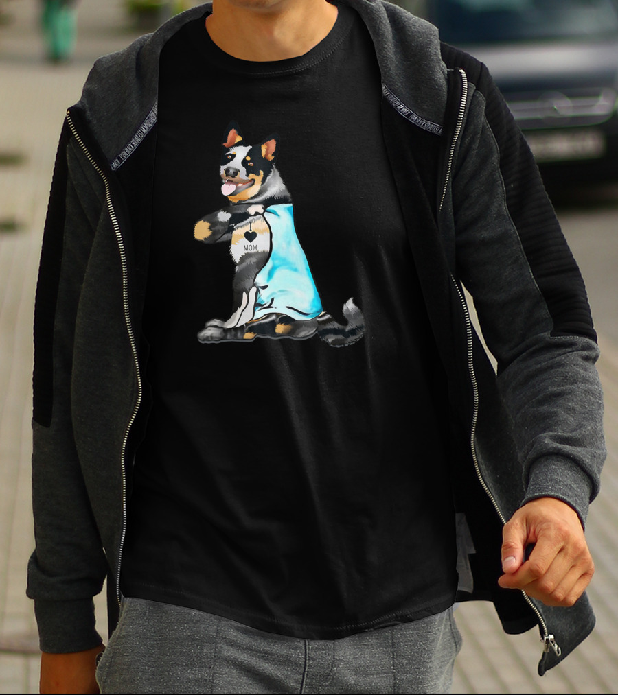 Australian Cattle Dog Tattoos I Love Mom T-Shirt