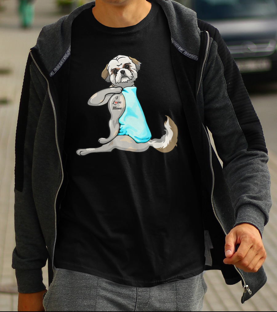 Shih Tzu I Love Mom Tattoo T-Shirt