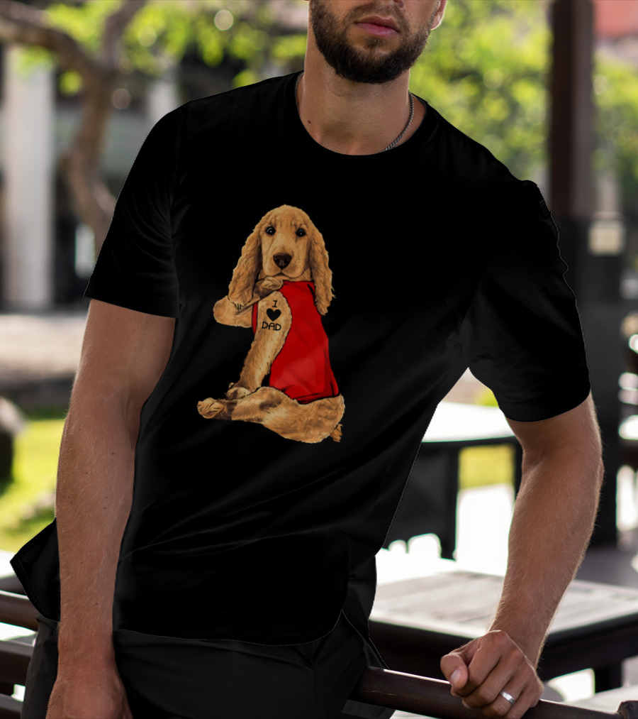 I Love Dad English Cocker Spaniel Red T-Shirt