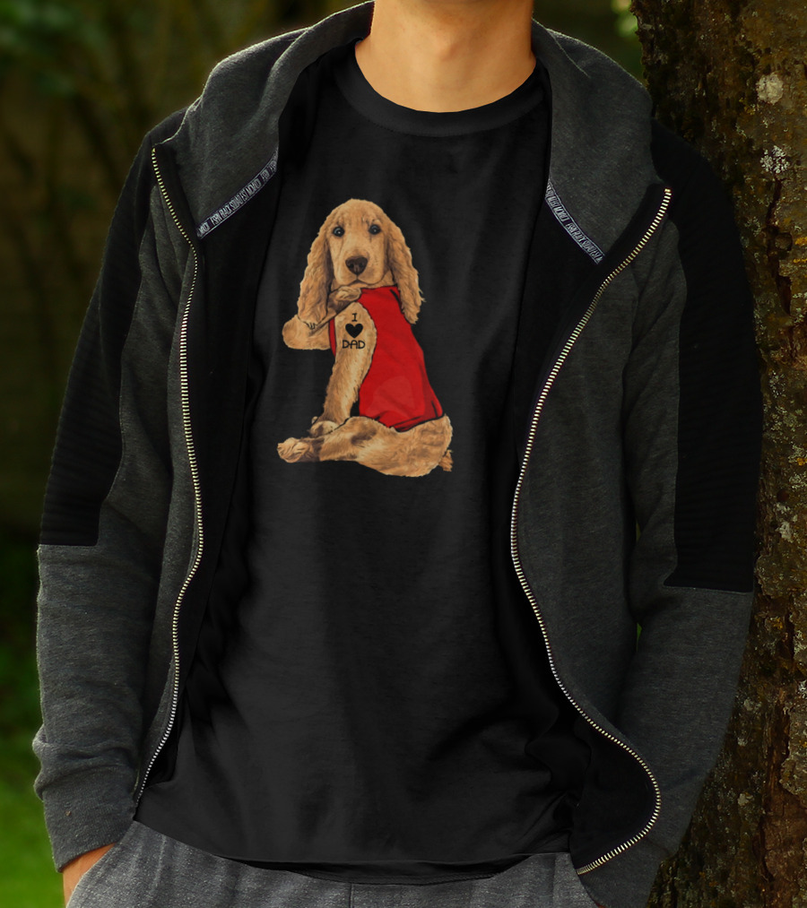 I Love Dad English Cocker Spaniel Red T-Shirt