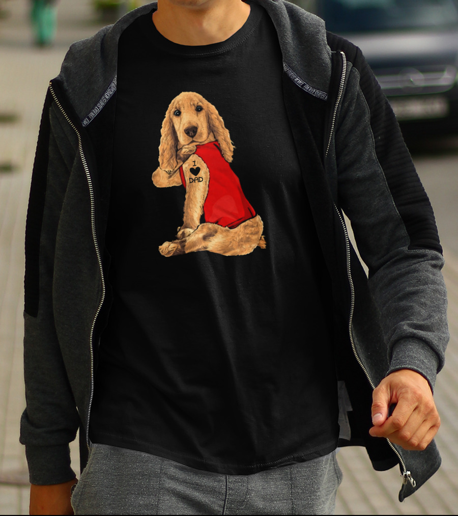 I Love Dad English Cocker Spaniel Red T-Shirt