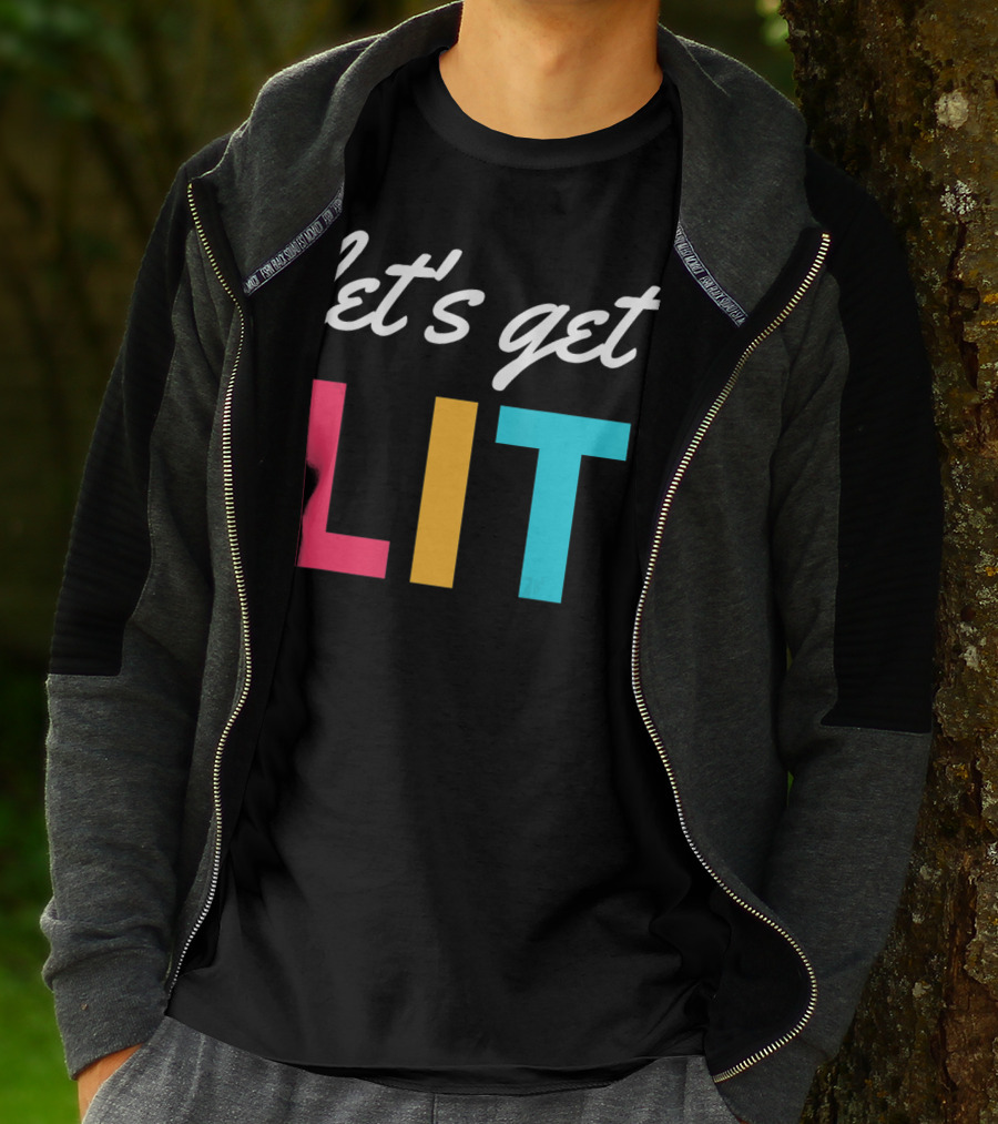 Let's Get Lit Funny Writers Teachers Retro T-Shirt