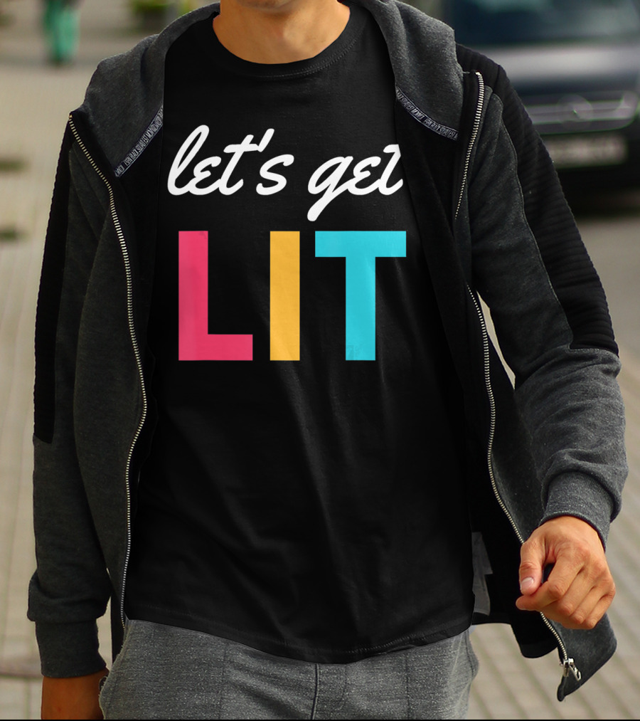 Let's Get Lit Funny Writers Teachers Retro T-Shirt