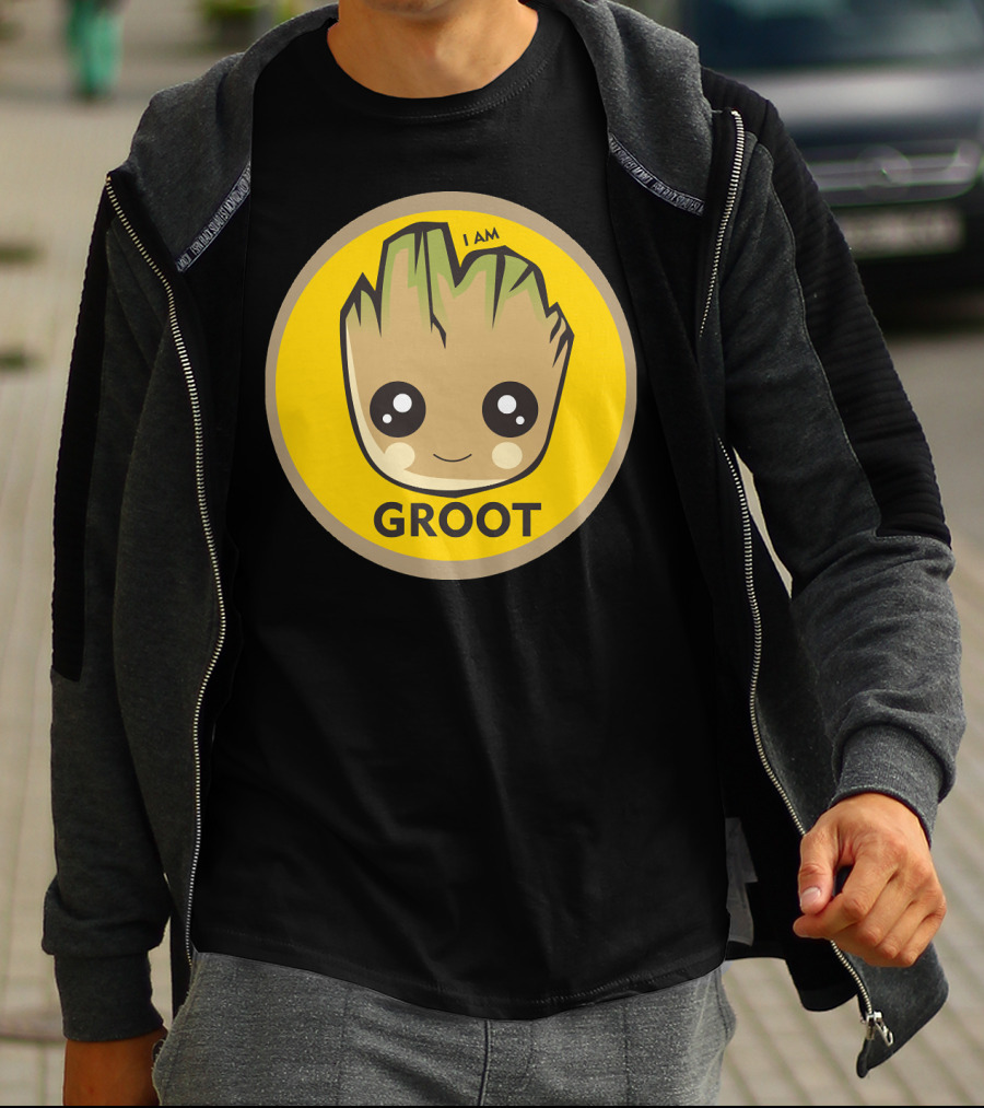 I AM GROOT Baby Groot Kawaii Face T-Shirt