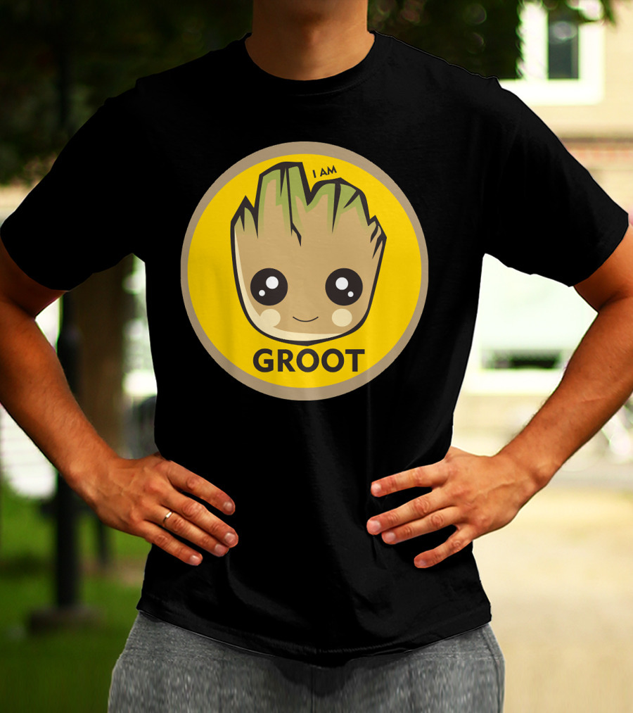 I AM GROOT Baby Groot Kawaii Face T-Shirt